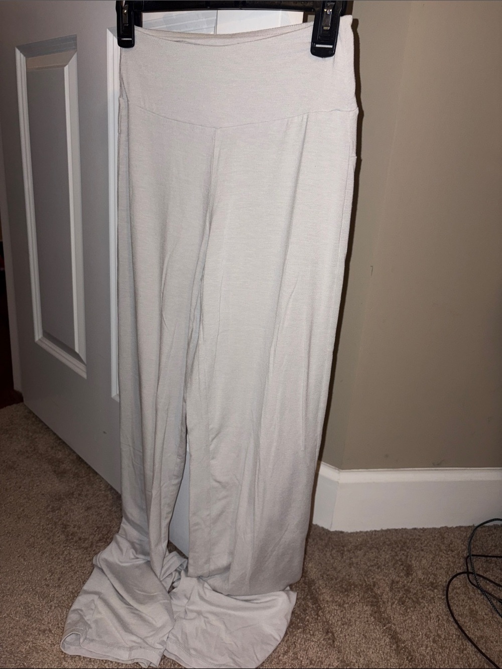 P'tula Wide Leg Lounge Pants in Light Beige